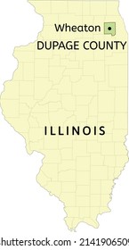 DuPage County And City Of Wheaton Location On Illinois State Map