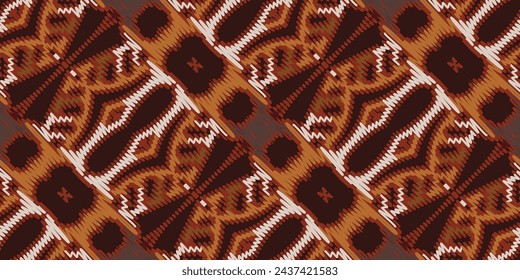 Patrón Dupatta Patrón aborigen australiano sin fisuras Bordado de motivos, vector de bordado Ikat Diseño para Imprimir figura tinta tribal en tela patola sari