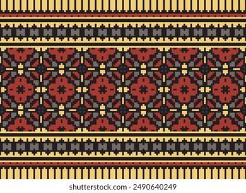 Dupatta Pattern Seamless Australian aboriginal pattern Motif embroidery, Pixel Ikat embroidery vector Design for Print egyptian hieroglyphs tibetan geo pattern