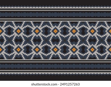 Dupatta Pattern Seamless Australian aboriginal pattern Motif embroidery, Pixel Ikat embroidery vector Design for Print figure tribal ink on cloth patola sari