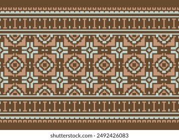 Patrón Dupatta Patrón aborigen australiano sin fisuras Bordado de motivos, Pixel Ikat bordado Vector Diseño para imprimir patrón de encaje sin fisuras patrón vintage shibori jacquard sin fisuras
