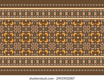 Patrón de Dupatta Patrón aborigen australiano sin fisuras Bordado de motivos, Pixel Ikat bordado Vector Diseño para imprimir patrón de encaje cerámica turca antiguo egipto arte jacquard patrón