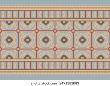 Dupatta Pattern Seamless Bandana print silk Motif embroidery, Pixel Ikat embroidery vector Design for Print tapestry floral kimono repeat pattern lacing spanish motif