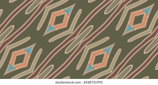 Patrón de Dupatta inconsútil nativo americano, bordado de motivos, vector de bordado Ikat Diseño para imprimir patrón de cortina australiana modelo de almohada geométrica kurti mughal flores