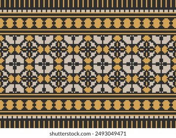 Patrón de Dupatta Patrón escandinavo sin fisuras Bordado de motivos, Pixel Ikat bordado Vector Diseño para imprimir patrón de encaje cerámica turca antiguo egipto arte jacquard patrón