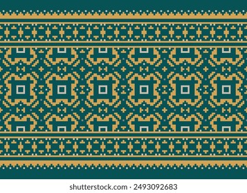 Dupatta Pattern Seamless Scandinavian pattern Motif embroidery, Pixel Ikat embroidery vector Design for Print egyptian hieroglyphs tibetan geo pattern