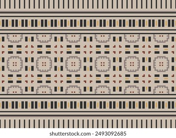 Dupatta Pattern Seamless Scandinavian pattern Motif embroidery, Pixel Ikat embroidery vector Design for Print figure tribal ink on cloth patola sari