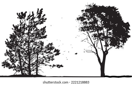 ilustración vectorial de doble trés , dos diseños de fondo de trés de color negro