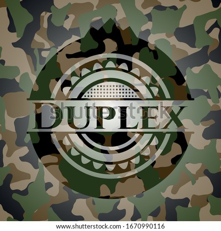 Duplex camo emblem. Vector Illustration. Detailed.