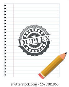 Duplex Drawn In Pencil. Vector Illustration. Detailed.