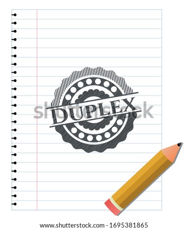 Duplex drawn in pencil. Vector Illustration. Detailed.