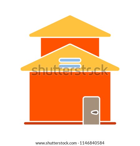 Duplex house flat icon. Real estate object, Duplex isolated on white background for your web and mobile app design, Duplex logo concept