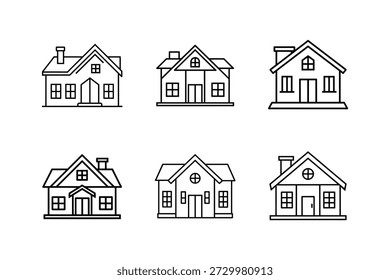 ilustração de vetor de arte de linha de casa duplex