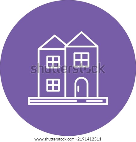 Duplex House line circle icon vector image. Can be used for house, houses. Can also be used for web apps, mobile apps and print media.