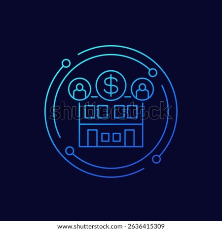 duplex house rent icon, linear design