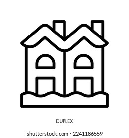 duplex icon. Line Art Style Design Isolated On White Background