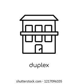 duplex icon. Trendy modern flat linear vector duplex icon on white background from thin line collection, outline vector illustration