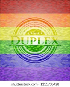 Duplex lgbt colors emblem 