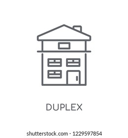 Duplex linear icon. Modern outline Duplex logo concept on white background from Real Estate collection. Suitable for use on web apps, mobile apps and print media.