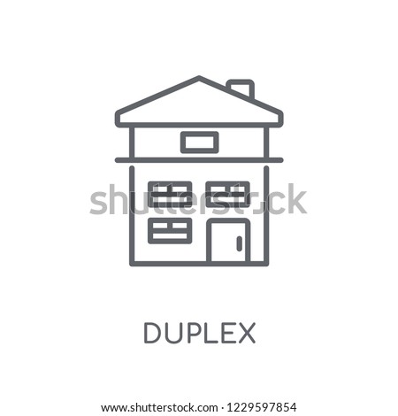 Duplex linear icon. Modern outline Duplex logo concept on white background from Real Estate collection. Suitable for use on web apps, mobile apps and print media.