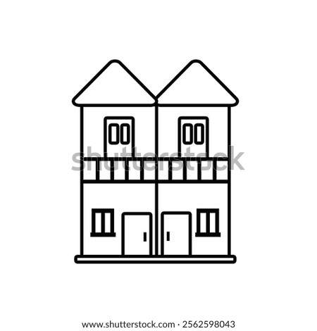 Duplex outline icon isolated on white background.