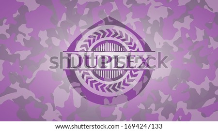 Duplex pink on camo texture. Vector Illustration. Detailed.