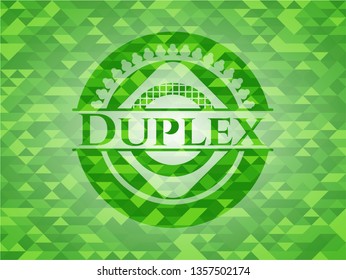 Duplex realistic green mosaic emblem