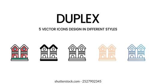 Conjunto de iconos vectoriales dúplex ilustración de stock