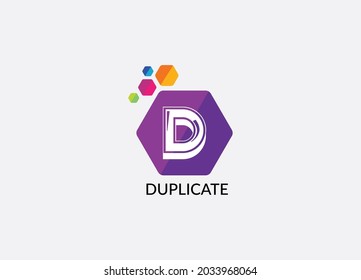 Duplicate Abstract d letter modern logo design