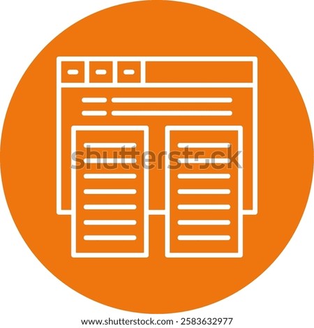 Duplicate content Outline Circle Style Icon Design