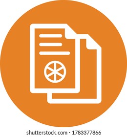Icono de contenido duplicado / vector naranja