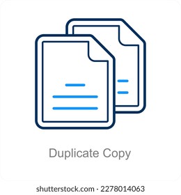 Duplicate Copy and copy icon concept