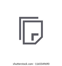 Duplicate Document Modern Simple Outline Vector Icon