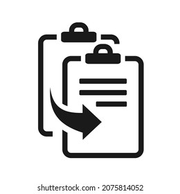 Duplicate document paper clipboard icon. Illustration vector