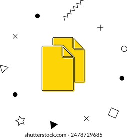 Icono de archivo duplicado con Formas geométricas. Ilustración vectorial