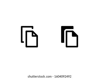 Duplicate file icon. With outline and glyph style