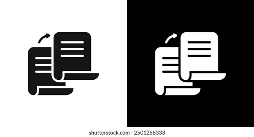 Icono de archivo duplicado Marca de símbolo en estilo relleno