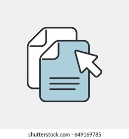 Duplicate file symbol concept. Flat and isolated vector eps illustration icon with minimal and modern design.