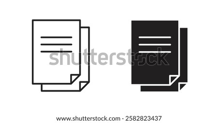 Duplicate filled and outlined icons vectors on white background