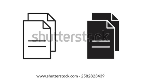 Duplicate filled and outlined icons vectors on white background