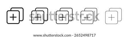 Duplicate icon black and white vector outline sign