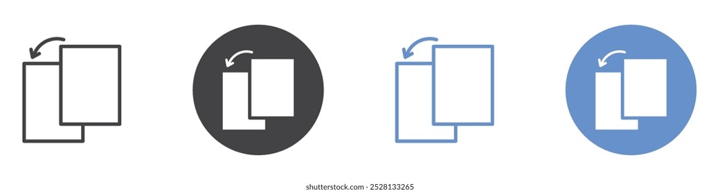 Ícone duplicado Arte plana isolada em preto e branco