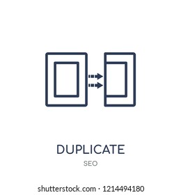 Duplicate icon. Duplicate linear symbol design from SEO collection. Simple outline element vector illustration on white background.