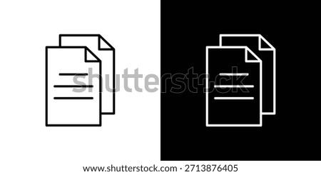 Duplicate icon outline pictogram isolated on white. Vector Icon shape.