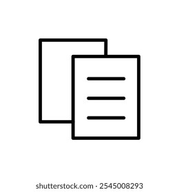 Duplicate icon Outline set in black and white color