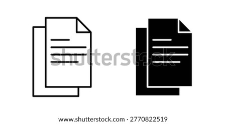 Duplicate icon pack flat black, Editable line icons