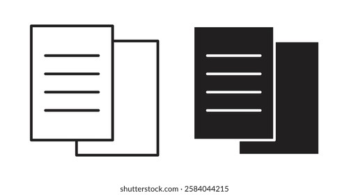 Duplicate icon set in thin line. vector illustrations for web