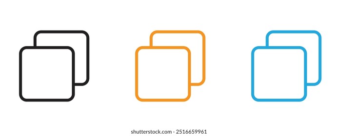Duplicate icon Thin line illustration set