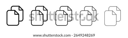 Duplicate icon thin line outline set or collection