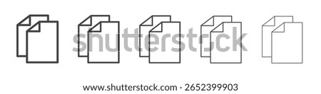 Duplicate icon vector outline set illustration sign